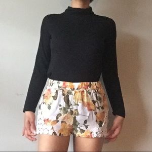 Forever 21 Floral Yellow Shorts
